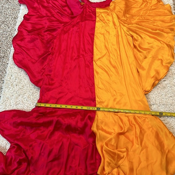 NWT ANTHRO L Pinnacle by Shruti Sancheti Mock-Neck Colorblock Ruffle Dress - Picture 10 of 10